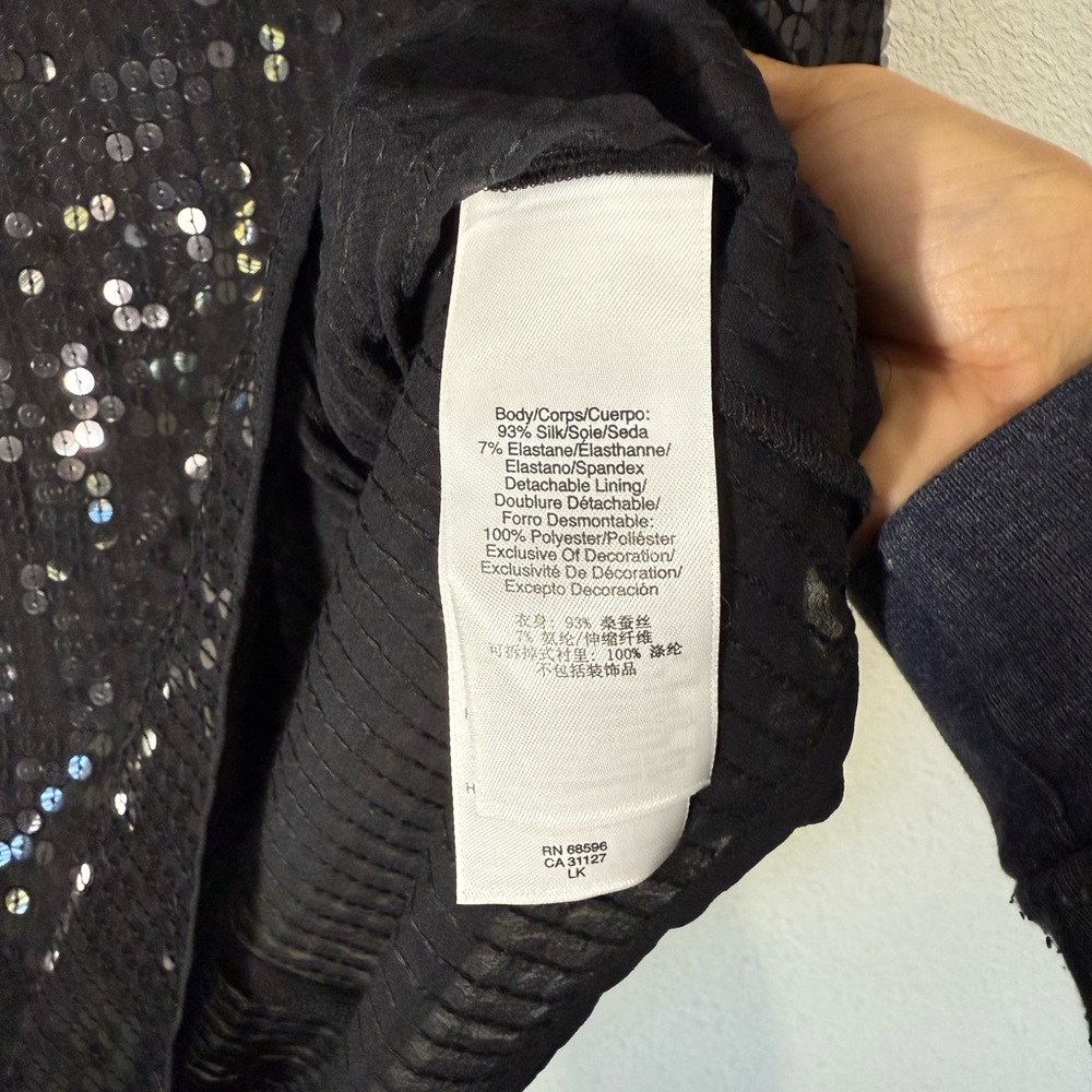DKNY Black Sequin Women's elegant cape blazer - Picture 6 of 13